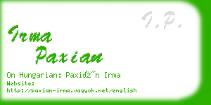 irma paxian business card